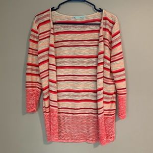 Striped Open-front Cardigan